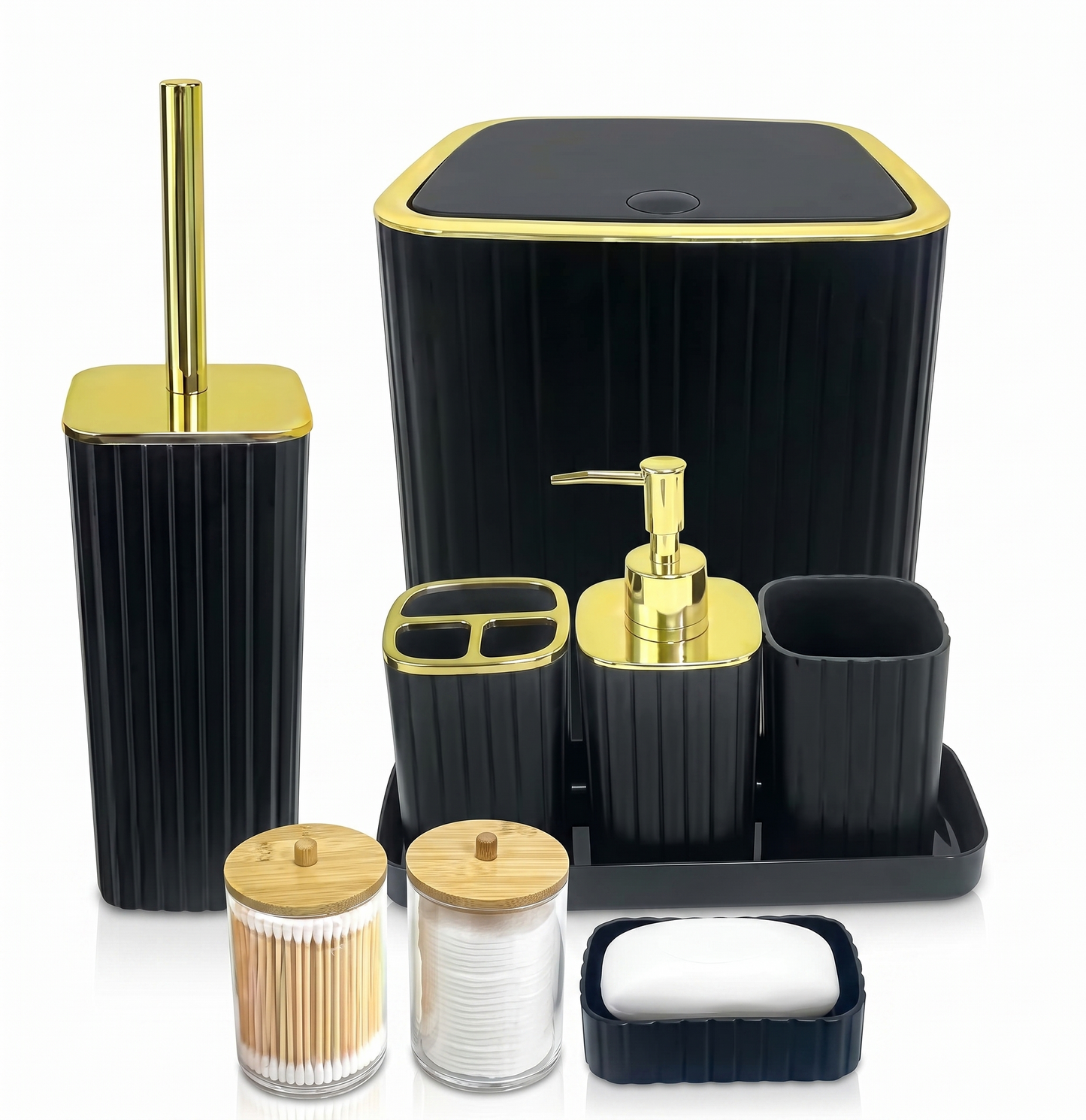 KIKZI® Bathroom Set 4 8 9 Piece Accessories Soap Dispenser Toothbrush Holder UK