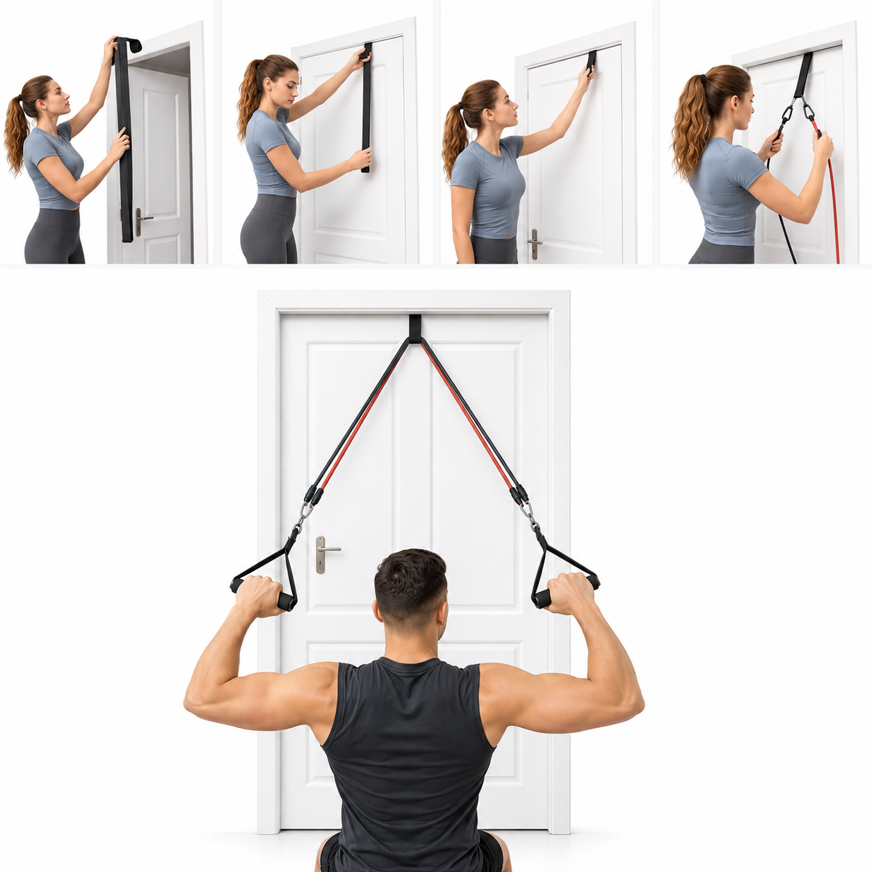 11PC Resistance Bands Set Yoga Gym CrossFit Fitness Exercise Workout Tubes