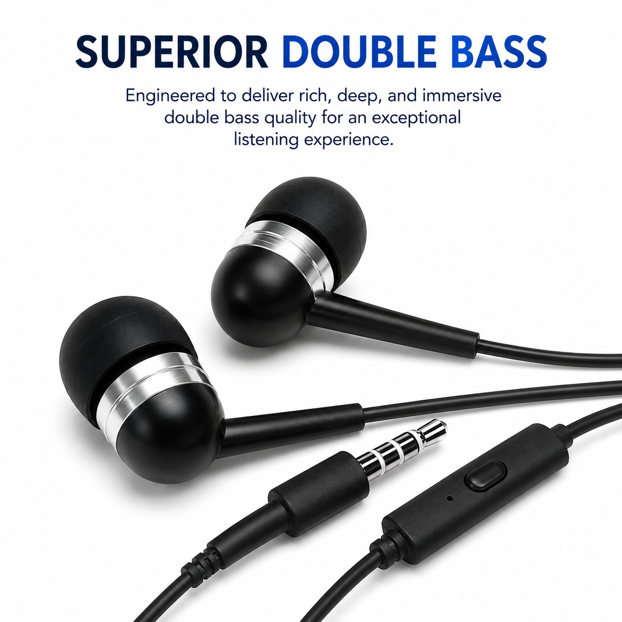 DOUBLE BASS IN EAR EARPHONES HEADPHONES HANDSFREE WITH MIC FOR IPHONE 5S 5 S 5C
