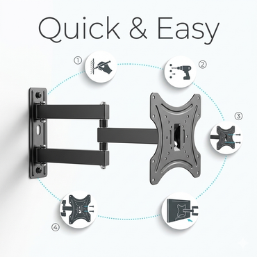 TV WALL MOUNT BRACKET 14 TO 42 TILT SWIVEL FLAT LED LCD OLED QLED FOR 40 42 INCH