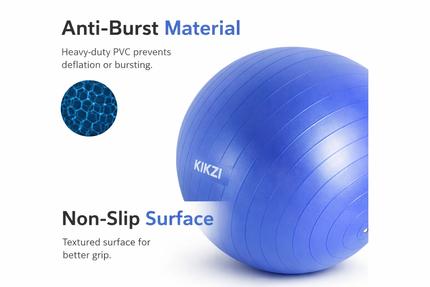 85cm ANTI BURST YOGA EXERCISE GYM PREGNANCY SWISS FITNESS ABS BALL + PUMP BLUE