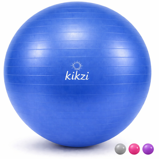 85cm ANTI BURST YOGA EXERCISE GYM PREGNANCY SWISS FITNESS ABS BALL + PUMP BLUE