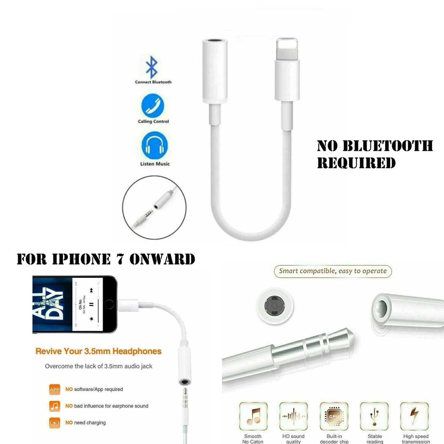 3.5mm Headphone Jack Adapter Splitter for iphone 8 X 10 11 12 13 14 mini Plus