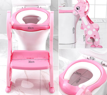 Childrens Toilet Seat Ladder Toddler Training Step Up For Kids Easy Fold Down UK