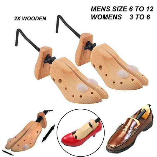 2x MENS WOMENS SHOE TREE STRETCHERS WOODEN SHAPER BUNION CORN BLISTER UK SELLER