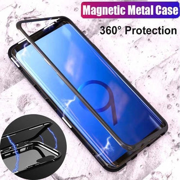 Magnetic Metal Adsorption Bumper Glass Case Cover for Samsung Galaxy S8 S9 UK