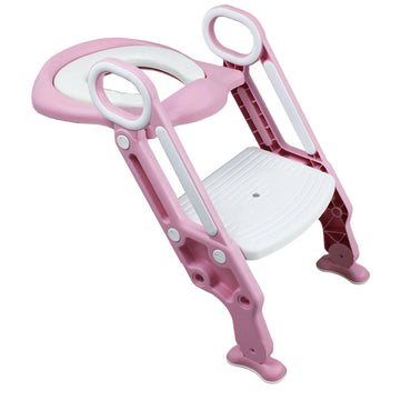 Children Toilet Seat & Ladder Toddler Training Step Up Easy Fold Down For Kids