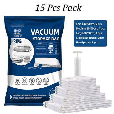 7Pcs 15Pcs Strong Vacuum Storage Bags Space Saving Organizer Cloths Bedding etc