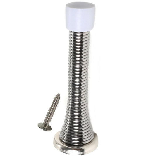 SPRING DOOR STOPPER STOPS 1 2 4 10 PACKS SPIRAL BUFFER SILVER GOLD CHROME BRASS