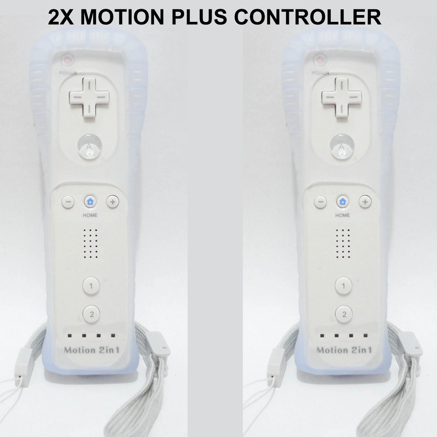 2x MOTION PLUS REMOTE CONTROLLER FOR NINTENDO WII U + SILICON + STRAP + WARRANTY
