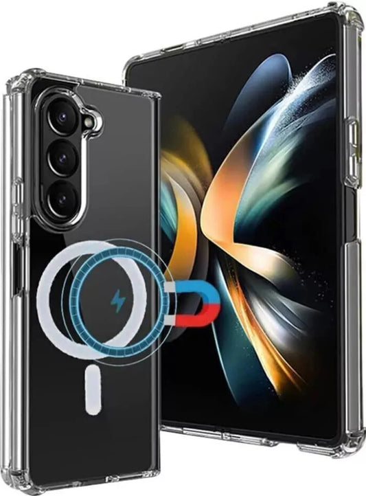 Clear Case for Samsung Galaxy Z Fold 7 Magnetic Shockproof Bumper Full Body Case