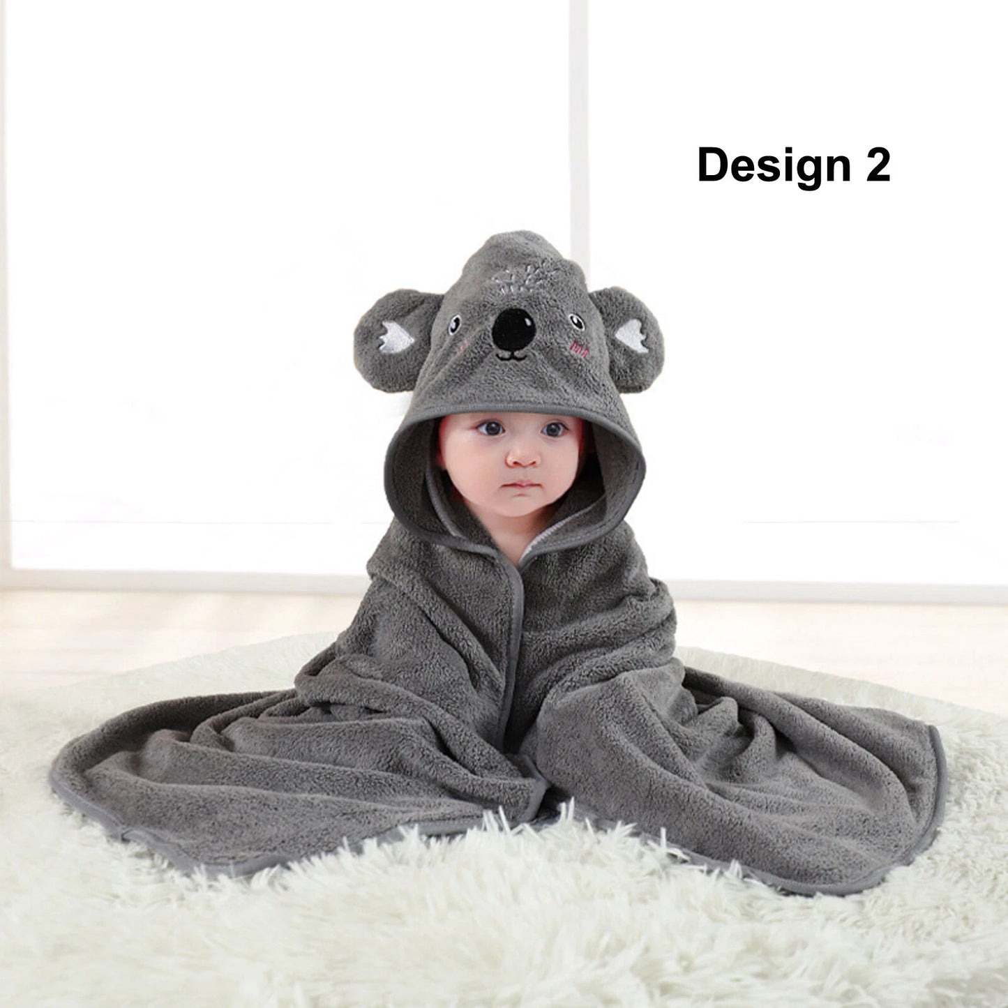 Toddler Baby Hooded Bath Towels Newborn Kids Bathrobe Soft Beach Towel Large