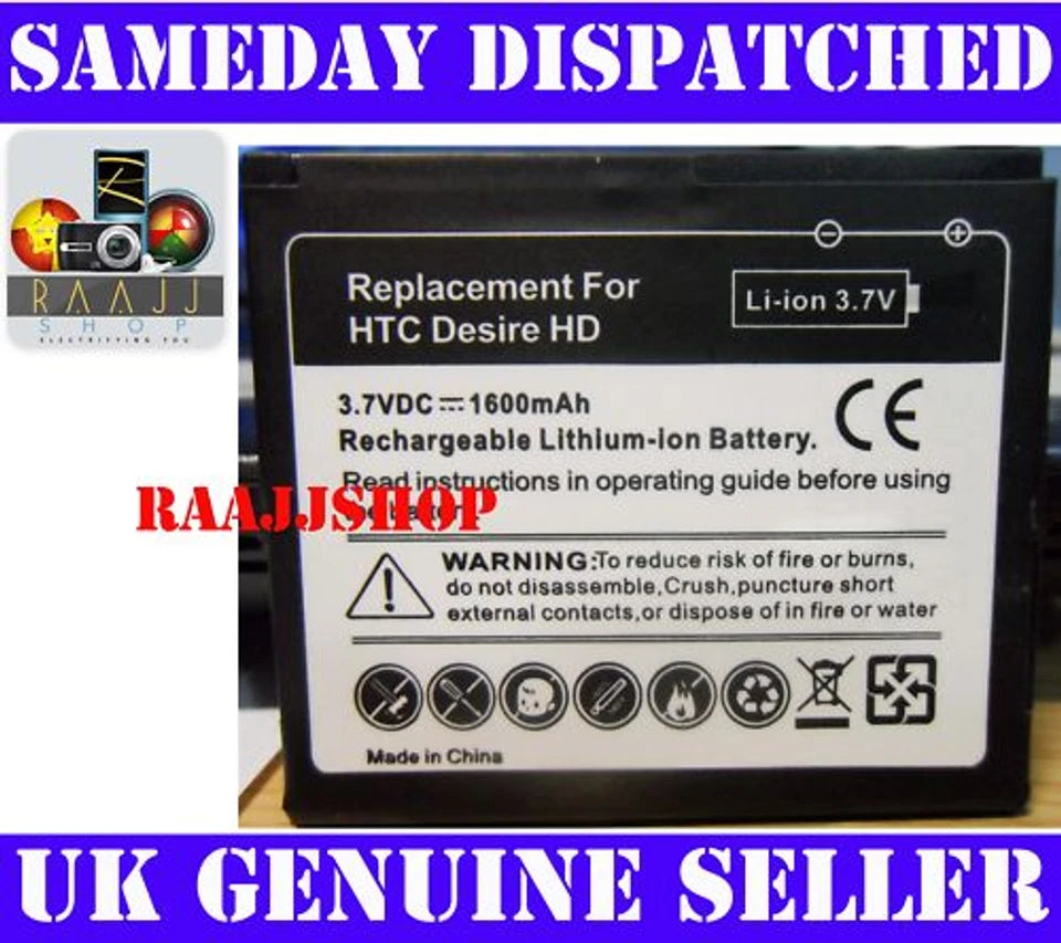 NEW HIGH CAPACITY BATTERY FOR HTC DESIRE HD UK SELLER