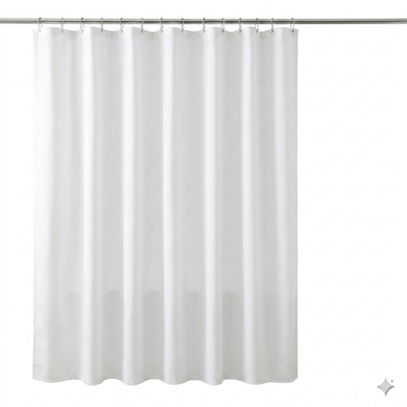 SHOWER CURTAIN 100% POLYESTER FABRIC MODERN DESIGNER WASHABLE + 12 HOOKS 180*180
