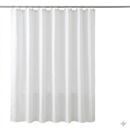 SHOWER CURTAIN 100% POLYESTER FABRIC MODERN DESIGNER WASHABLE + 12 HOOKS 180*180