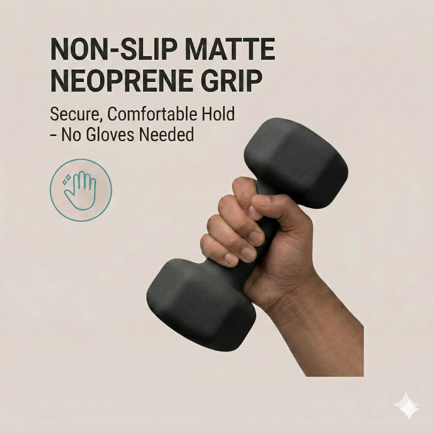 Premium Neoprene Dumbbell Pair - Cast Iron Core, Odor-Free & Non-Slip Grip. Hex Anti-Roll Hand Weights for Exercise, Workouts, Home Gym, Yoga & Pilates (1kg to 10kg)