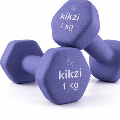Premium Neoprene Dumbbell Pair - Cast Iron Core, Odor-Free & Non-Slip Grip. Hex Anti-Roll Hand Weights for Exercise, Workouts, Home Gym, Yoga & Pilates (1kg to 10kg)