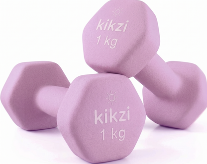 Premium Neoprene Dumbbell Pair - Cast Iron Core, Odor-Free & Non-Slip Grip. Hex Anti-Roll Hand Weights for Exercise, Workouts, Home Gym, Yoga & Pilates (1kg to 10kg)