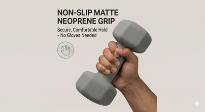 Premium Neoprene Dumbbell Pair - Cast Iron Core, Odor-Free & Non-Slip Grip. Hex Anti-Roll Hand Weights for Exercise, Workouts, Home Gym, Yoga & Pilates (1kg to 10kg)