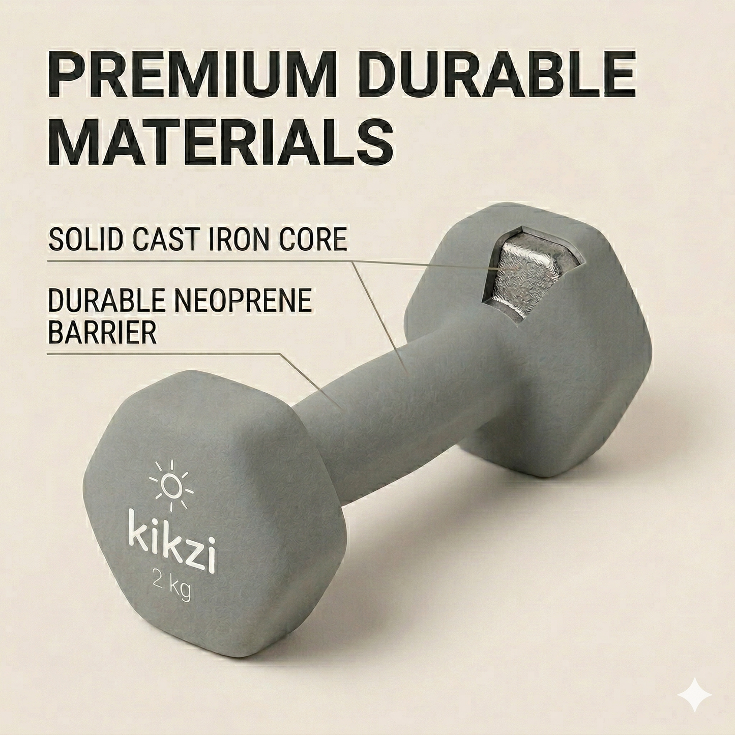 Premium Neoprene Dumbbell Pair - Cast Iron Core, Odor-Free & Non-Slip Grip. Hex Anti-Roll Hand Weights for Exercise, Workouts, Home Gym, Yoga & Pilates (1kg to 10kg)