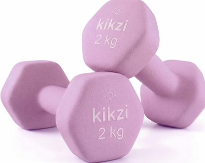 Premium Neoprene Dumbbell Pair - Cast Iron Core, Odor-Free & Non-Slip Grip. Hex Anti-Roll Hand Weights for Exercise, Workouts, Home Gym, Yoga & Pilates (1kg to 10kg)