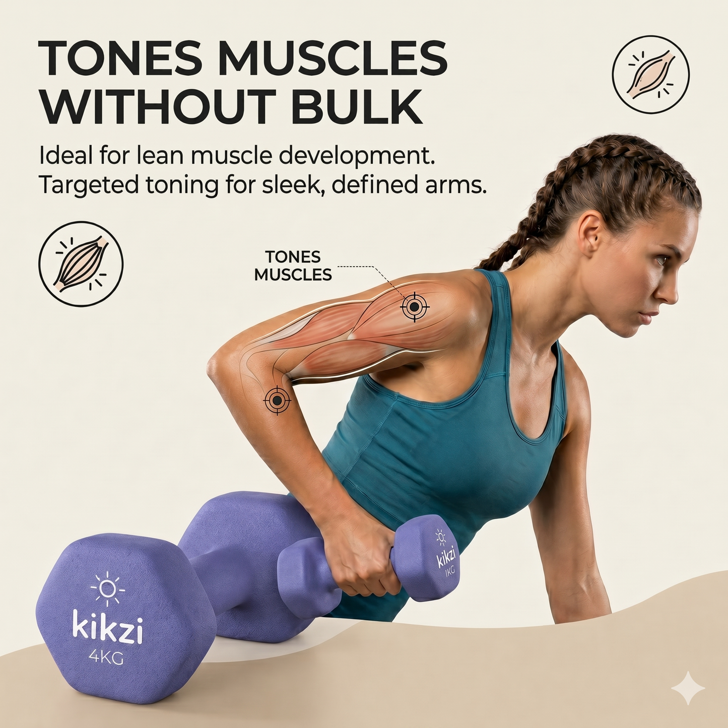 Premium Neoprene Dumbbell Pair - Cast Iron Core, Odor-Free & Non-Slip Grip. Hex Anti-Roll Hand Weights for Exercise, Workouts, Home Gym, Yoga & Pilates (1kg to 10kg)