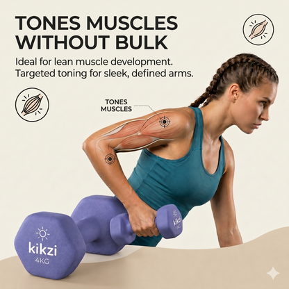 Premium Neoprene Dumbbell Pair - Cast Iron Core, Odor-Free & Non-Slip Grip. Hex Anti-Roll Hand Weights for Exercise, Workouts, Home Gym, Yoga & Pilates (1kg to 10kg)