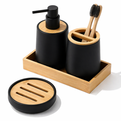 KIKZI® Bathroom Set 4 8 9 Piece Accessories Soap Dispenser Toothbrush Holder UK