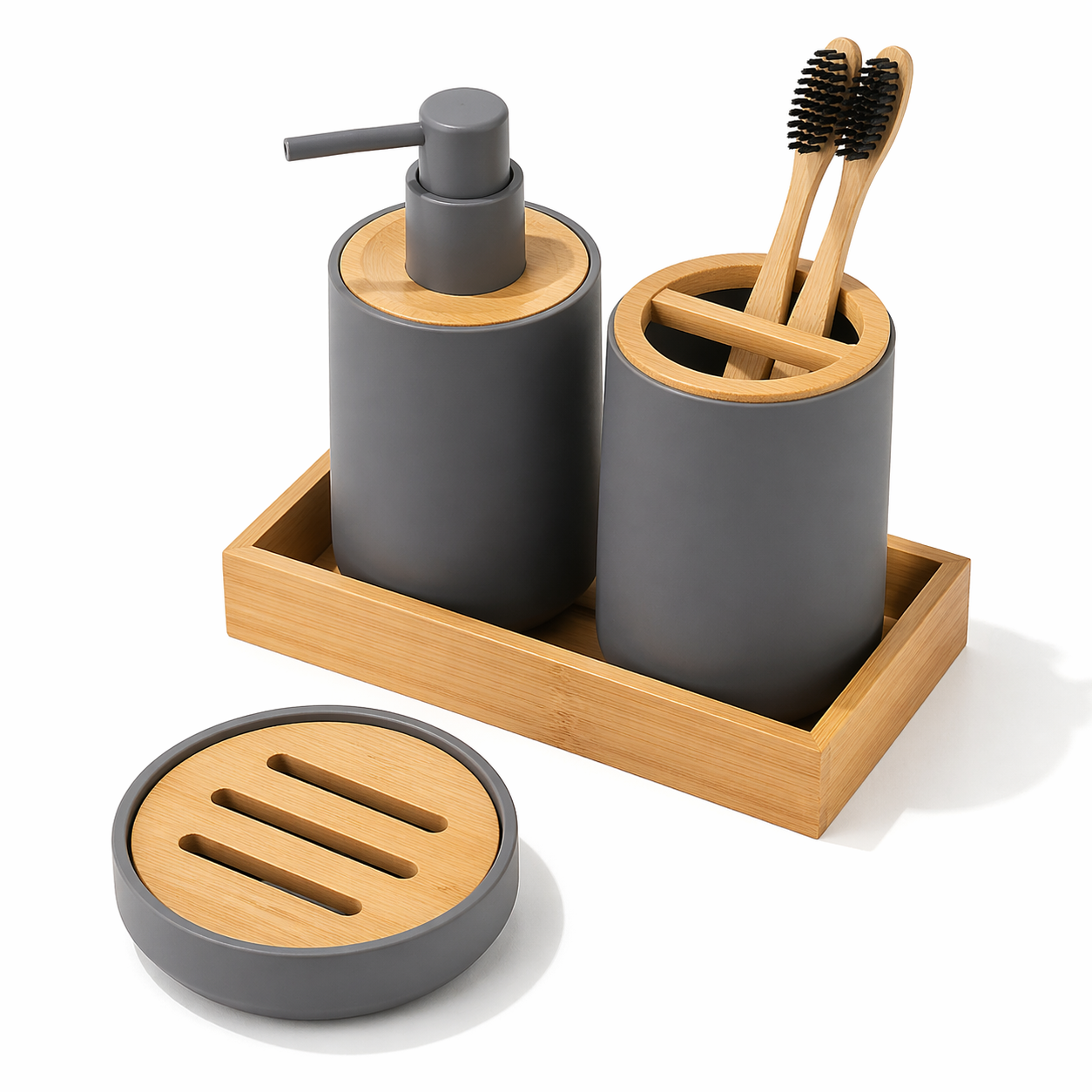 KIKZI® Bathroom Set 4 8 9 Piece Accessories Soap Dispenser Toothbrush Holder UK