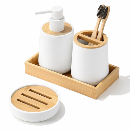KIKZI® Bathroom Set 4 8 9 Piece Accessories Soap Dispenser Toothbrush Holder UK