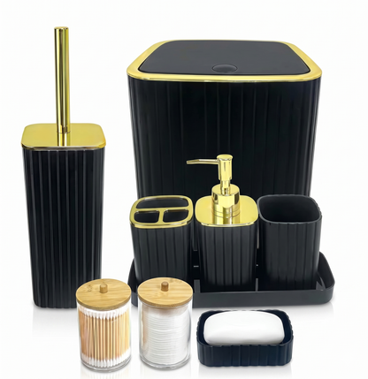 KIKZI® Bathroom Set 4 8 9 Piece Accessories Soap Dispenser Toothbrush Holder UK