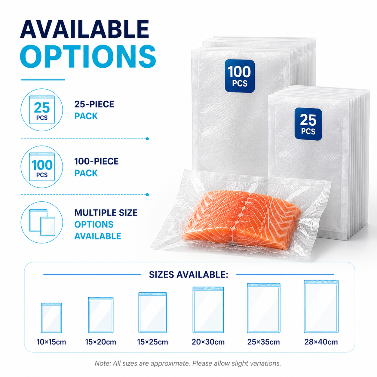 Textured Vacuum Sealer Bags Vac Seal Dry Wet Pack Food Saver Storage Bag UK Post