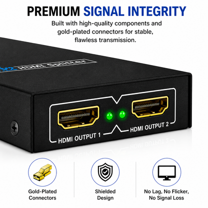 NEW 1 INPUT 2 OUTPUT HDMI SPLITTER 2 WAY SWITCH BOX Hub SUPPORT FULL 4K HD 3D