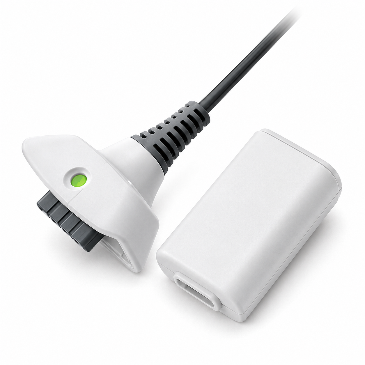 PLAY AND CHARGE KIT + RECHARGEABLE BATTERY FOR XBOX 360 NEW BOX WHITE UK SELLER