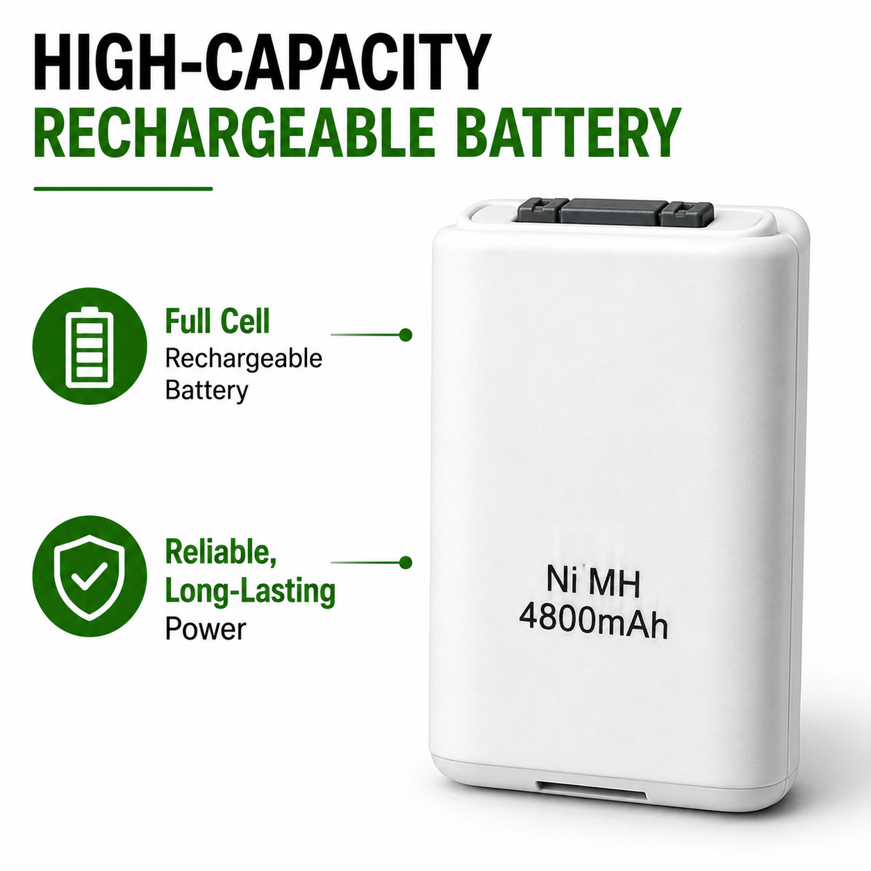 PLAY AND CHARGE KIT + RECHARGEABLE BATTERY FOR XBOX 360 NEW BOX WHITE UK SELLER