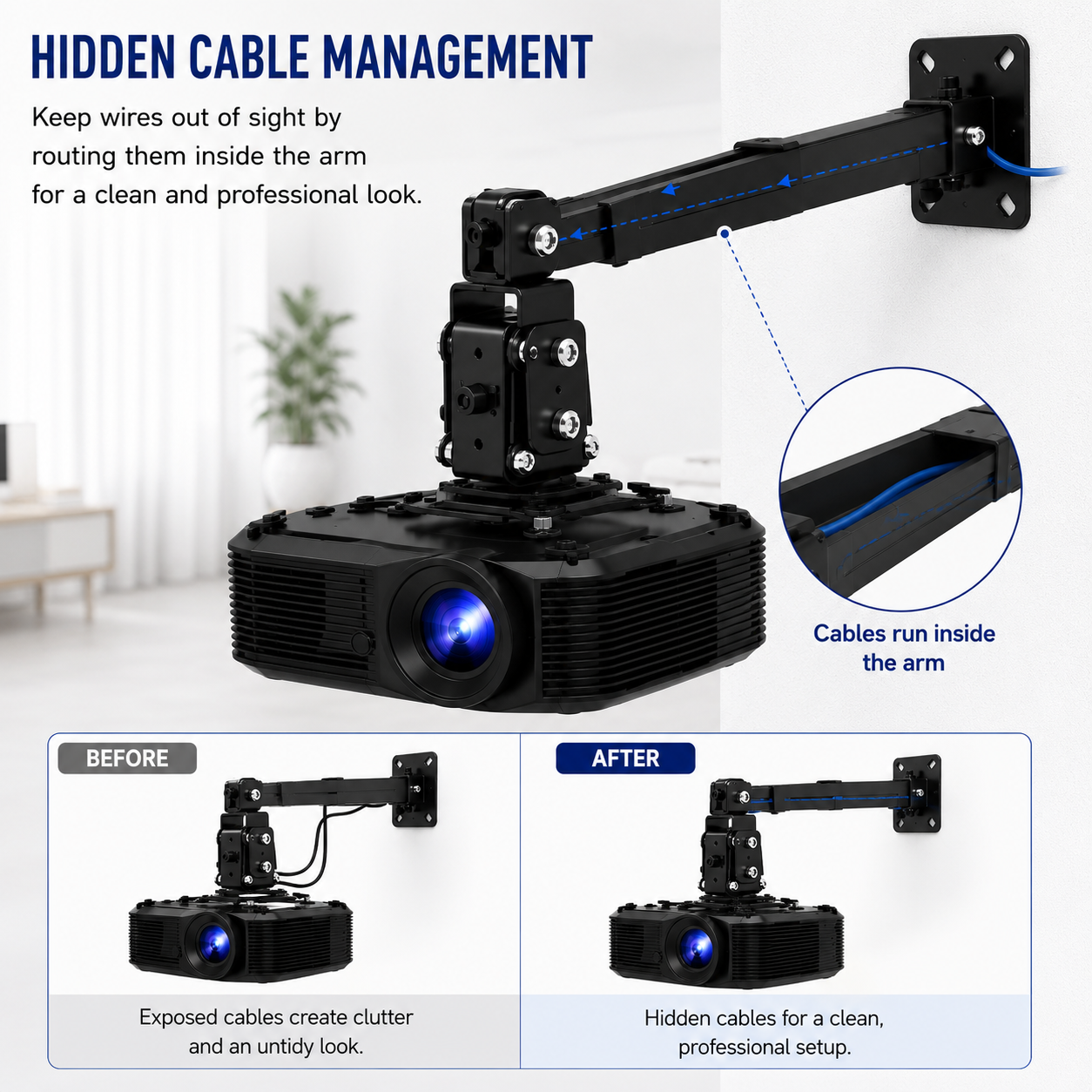 PROJECTOR CEILING WALL MOUNT BRACKET TILT EXTENDABLE FOR ACER ASUS NEC UNIVERSAL