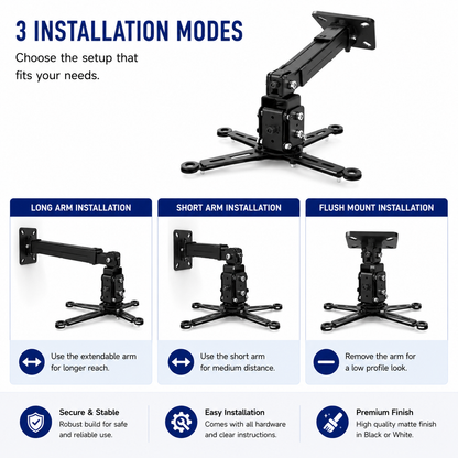PROJECTOR CEILING WALL MOUNT BRACKET TILT EXTENDABLE FOR ACER ASUS NEC UNIVERSAL