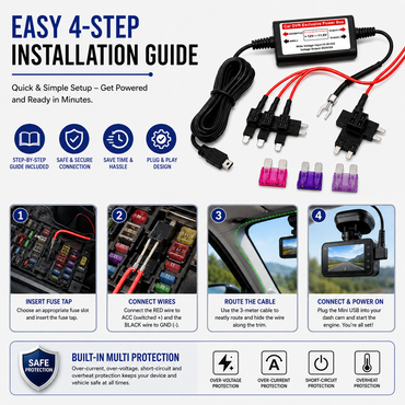 Hard Wire Car Dash Cam Camera Kit For Nextbase 300W 222 322GW 422GW 522GW 622GW