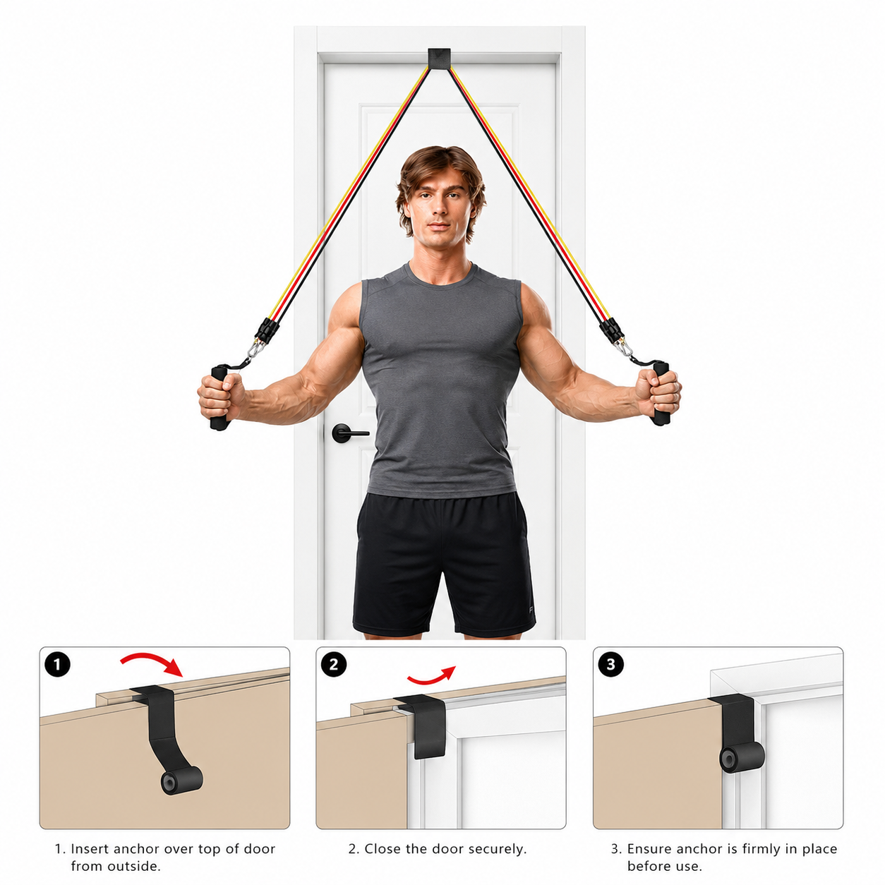 11PC Resistance Bands Set Yoga Gym CrossFit Fitness Exercise Workout Tubes