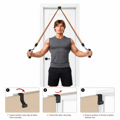 11PC Resistance Bands Set Yoga Gym CrossFit Fitness Exercise Workout Tubes