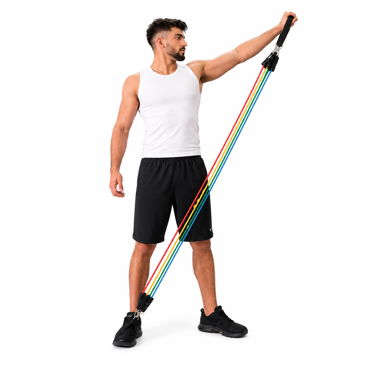 11PC Resistance Bands Set Yoga Gym CrossFit Fitness Exercise Workout Tubes