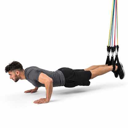 11PC Resistance Bands Set Yoga Gym CrossFit Fitness Exercise Workout Tubes