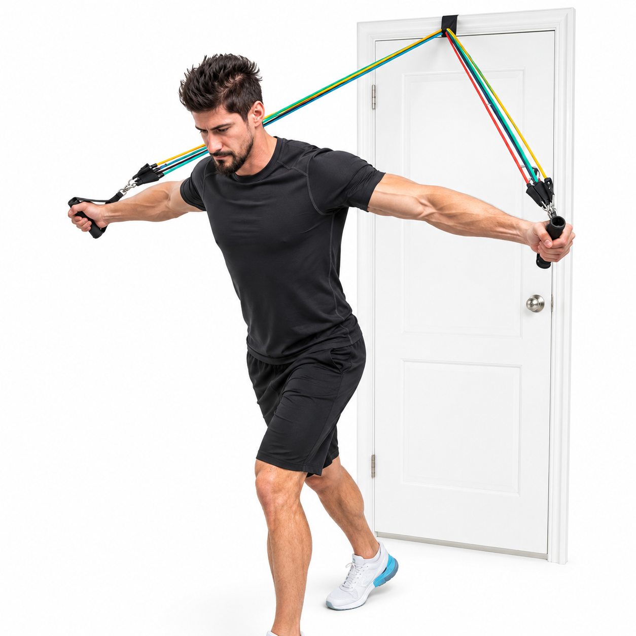 11PC Resistance Bands Set Yoga Gym CrossFit Fitness Exercise Workout Tubes