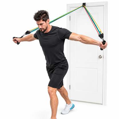 11PC Resistance Bands Set Yoga Gym CrossFit Fitness Exercise Workout Tubes