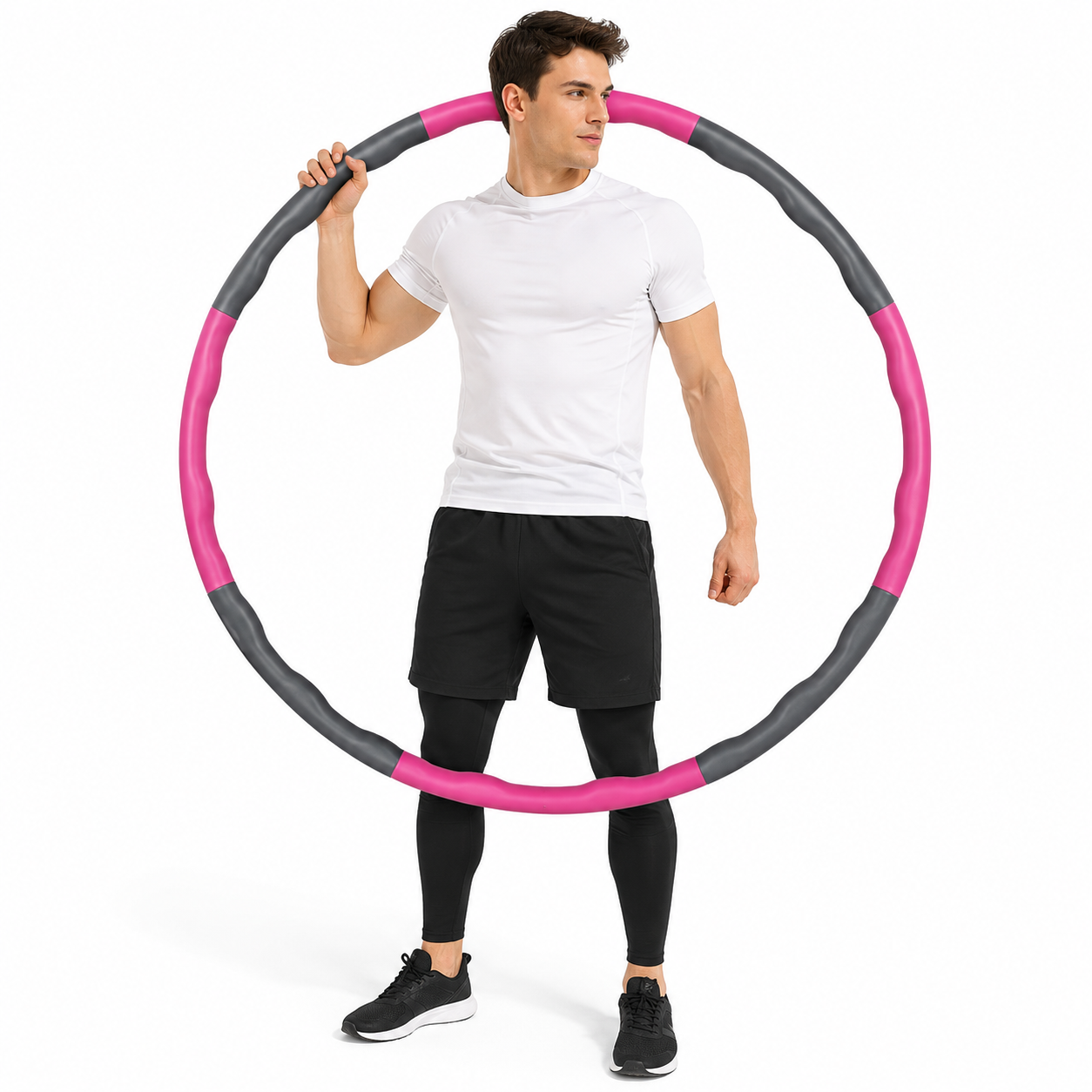 PROFESSIONAL HULA HOOP WEIGHTED COLLAPSIBL FITNESS EXERCISE MASSAGER ABS WORKOUT