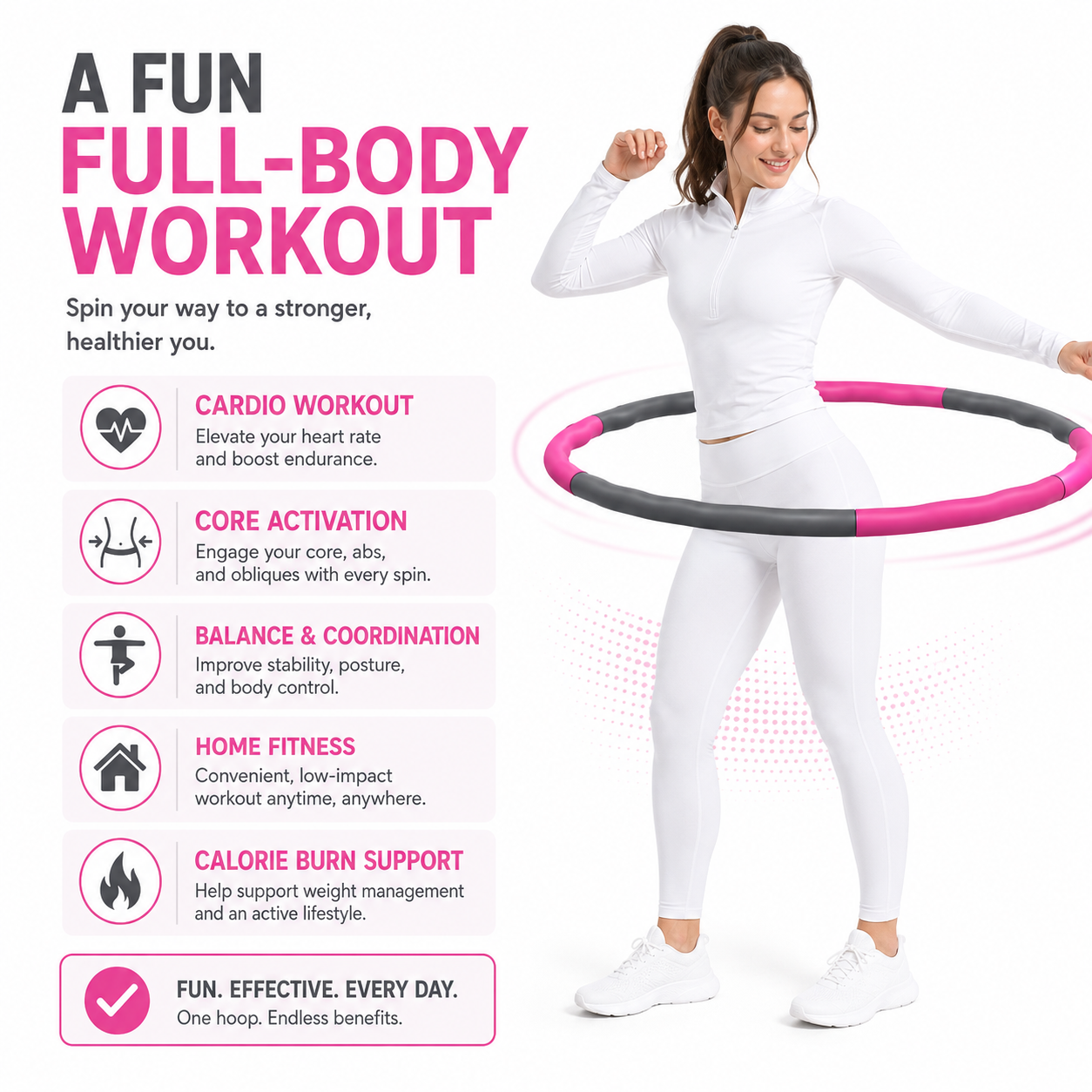 PROFESSIONAL HULA HOOP WEIGHTED COLLAPSIBL FITNESS EXERCISE MASSAGER ABS WORKOUT