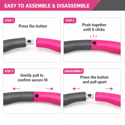 PROFESSIONAL HULA HOOP WEIGHTED COLLAPSIBL FITNESS EXERCISE MASSAGER ABS WORKOUT