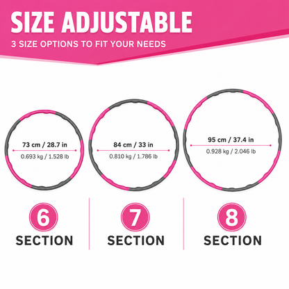 PROFESSIONAL HULA HOOP WEIGHTED COLLAPSIBL FITNESS EXERCISE MASSAGER ABS WORKOUT