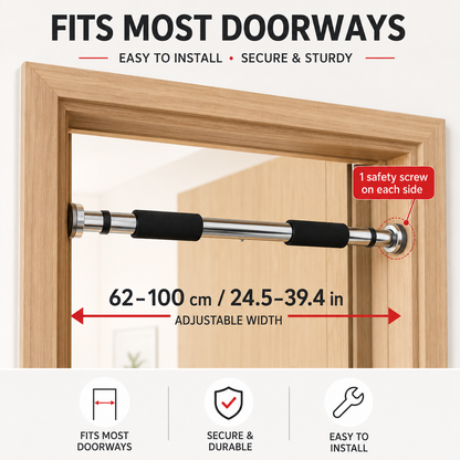 Pull up Chin Up Bar Doorway Upper Body Abs Gym Fitness Training Strength Boxed