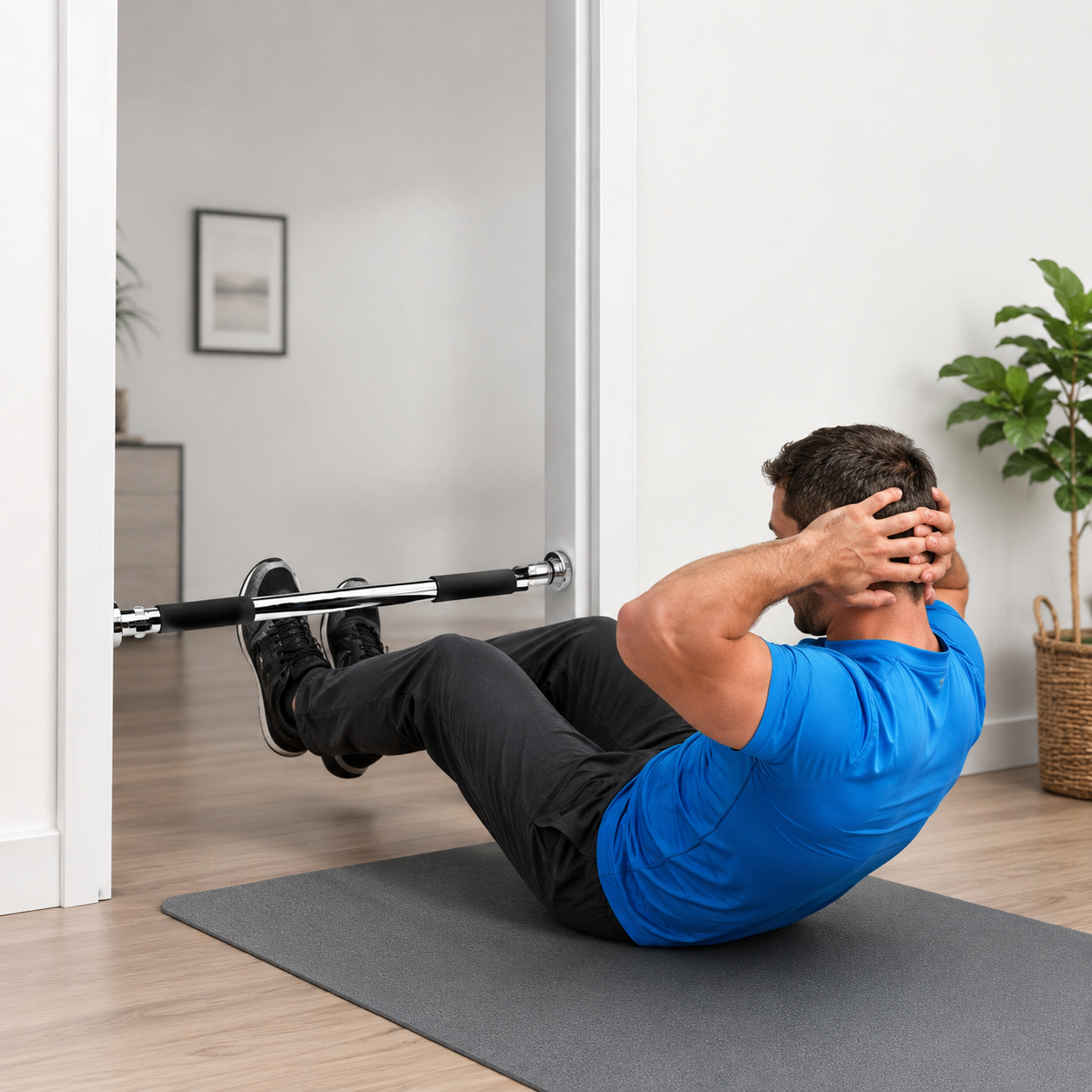 Pull up Chin Up Bar Doorway Upper Body Abs Gym Fitness Training Strength Boxed